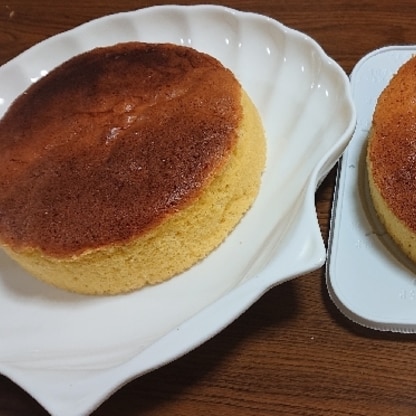 クリスマスケーキに、小学生の娘と一緒に。2つ焼きましたが、2つともしっかりと高さも出て、ふわふわ、美味しく焼き上がりました。素敵なレシピ、ありがとうございます。